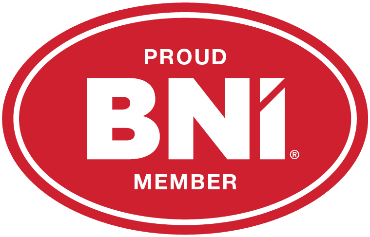 BNI member logo in red
