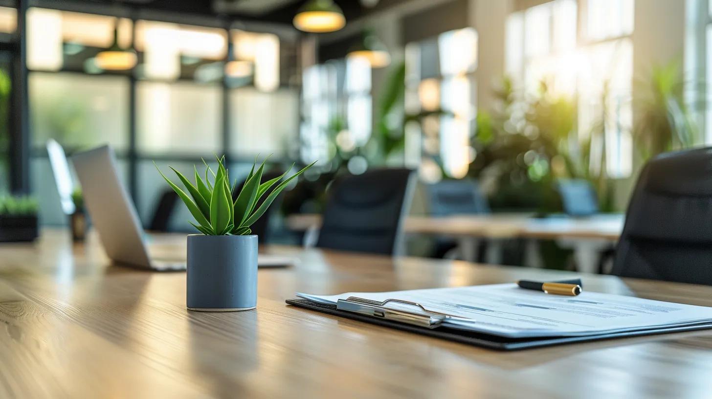 a sleek, modern office environment showcases a professional pest control service meeting, featuring detailed contracts and transparent discussions among team members, emphasizing the importance of service quality and follow-up procedures.