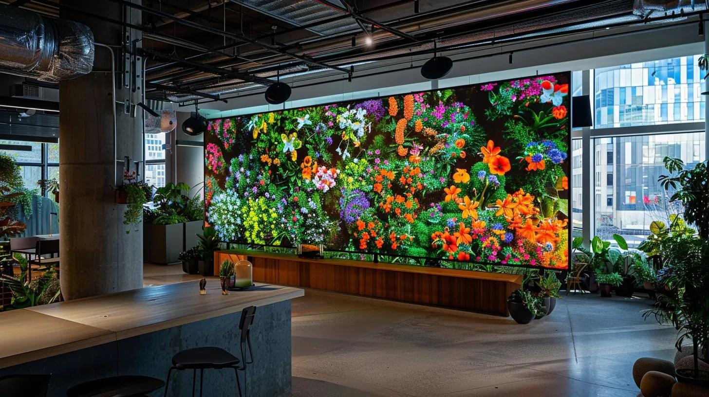 a dynamic office setting showcases a split-screen graphic, visually contrasting vibrant beneficial insects diligently pollinating flowers on one side and invasive pests damaging plant leaves on the other, emphasizing the critical roles each plays in ecosystem health.