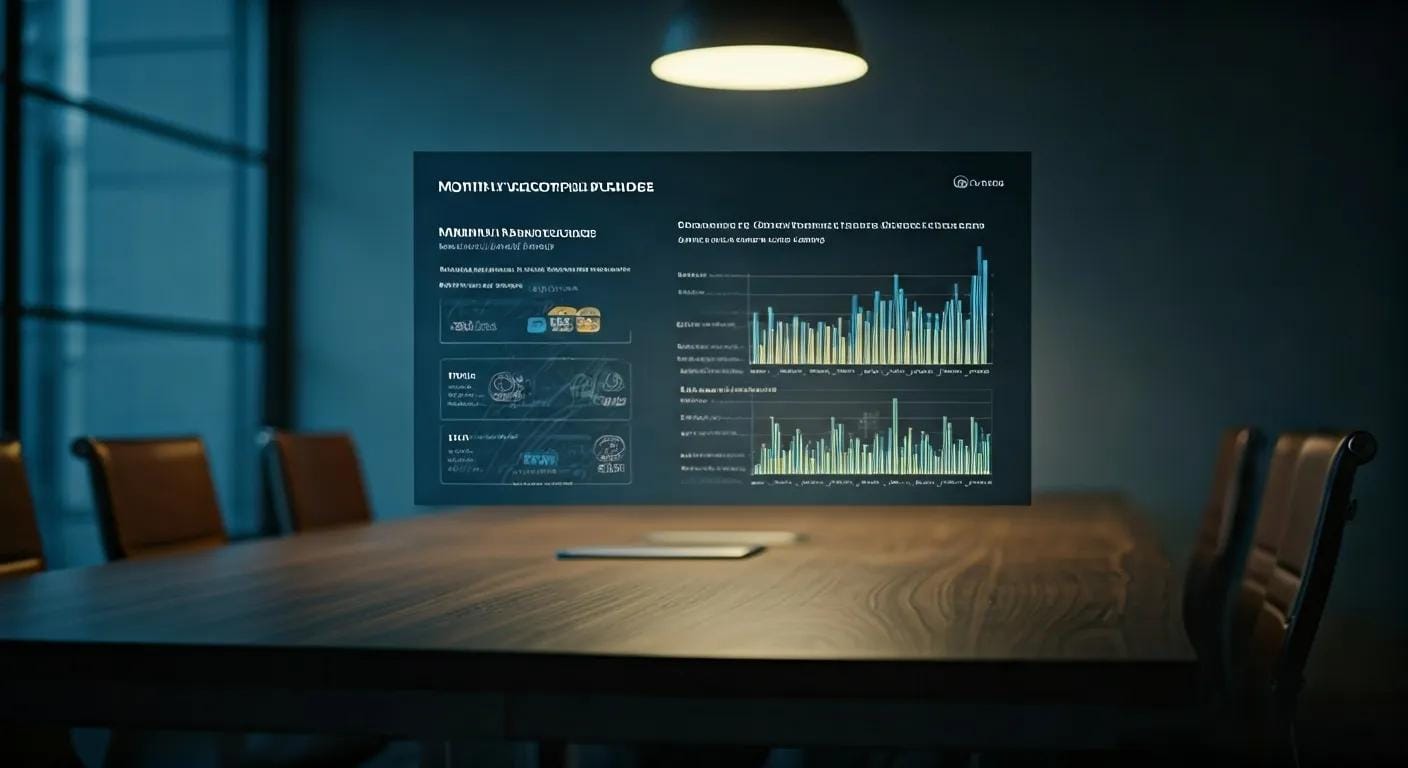 a modern office conference room displays a detailed infographic comparing the value of monthly mosquito control packages, featuring vibrant graphs and statistics that highlight the benefits of continuous protection and cost savings against seasonal outbreaks.
